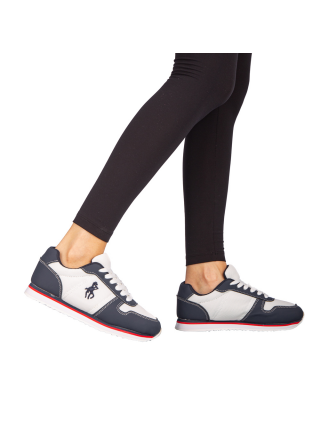 Αθλητικά Παπούτσια, Γυναικεία αθλητικά παπούτσια   Corny λευκά  με μπλε - Kalapod.gr